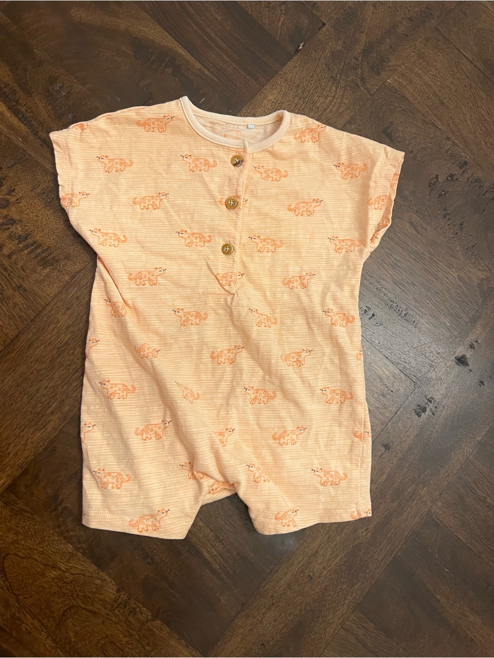 NEXT Baby Short Sleeve Romper - Orange Animal Print